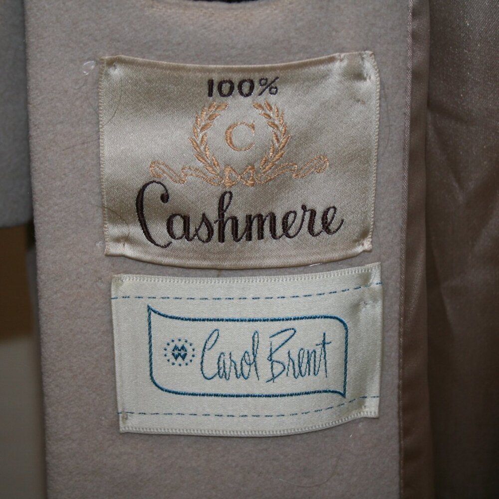Carol Brent Cashmere Coat, Beige, Fur Color - Picture 5 of 8